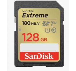 SDXC SANDISK 128GB EXTREME, 180/90MB/s, UHS-I, C10, U3, V30