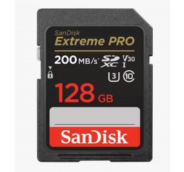 SDXC SANDISK 128GB EXTREME PRO, 200/90MB/s, UHS-I, C10, U3, V30