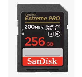 SDXC SANDISK 256GB EXTREME PRO, 200/140MB/s, UHS-I, C10, U3, V30