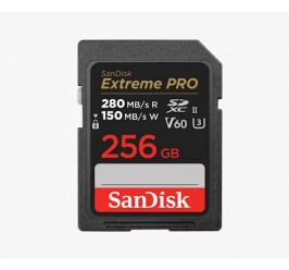 SDXC SANDISK 256GB EXTREME PRO, UHS-II, 280/150MB/s, V60, U3, C10