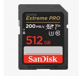 SDXC SANDISK 512GB EXTREME PRO, 200/140MB/s, UHS-I, C10, U3, V30