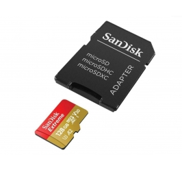 SDXC SANDISK MICRO 128GB EXTREME KAMERA/DRON, 170/80MB/s, UHS-I S, U4, C10, V30, adapter