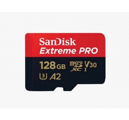 SDXC SANDISK MICRO 128GB EXTREME PRO, 200/90MB/s, A2, UHS-I, C10, V30, U3, adapter
