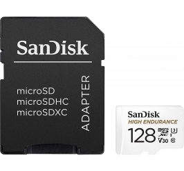 SDXC SANDISK MICRO 128GB HIGH ENDURANCE VIDEO, 100/40MB/s, UHS-I, U3, C10, V30, adapter