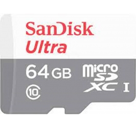 SDXC SANDISK MICRO 64GB ULTRA, 100MB/s, UHS-I, C10, adapter