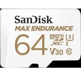 SDXC SanDisk micro 64GB MAX ENDURANCE, 100/40MB/s, C10, U3, V30, adapter